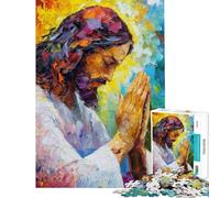 Puzzle da 1000 pezzi con immagine astratta di Gesù in preghiera Puzzle per adulti divertimento in famiglia sfida stimolante e gioco educativo 38x26cm