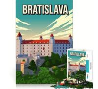 Puzzle da 1000 pezzi con immagine del Castello di Bratislava,poster di viaggio,taglio liscio,gioco creativo,giocattolo rilassante,regalo di Natale per il tempo libero (38x26cm)