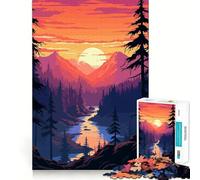 Puzzle da 1000 pezzi con immagine del fiume California in pixel art,incastro perfetto,gioco che stimola la mente,ideale per i momenti di relax e per decorare le pareti durante il periodo natalizio