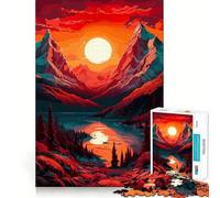 Puzzle da 1000 pezzi con immagine del lago e della montagna al tramonto per adulti e ragazzi ideale per migliorare la memoria per un relax leggero e piacevole con tagli nitidi e un regalo delizioso