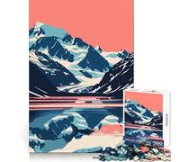 Puzzle da 1000 pezzi con immagine del lago glaciale dell'Alaska, ideale per stimolare la mente, per il tempo libero e come regalo di compleanno con chiusura di sicurezza (38x52cm)