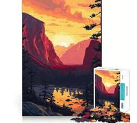 Puzzle da 1000 pezzi con immagine del Lago Yosemite in pixel art,incastro preciso,gioco,concentrazione,divertimento,relax,regalo di Natale (38x26cm)