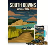 Puzzle da 1000 pezzi con immagine del Parco Nazionale delle South Downs in Inghilterra poster naturalistico con bordi ben definiti gioco cognitivo divertente e facile da usare regalo di Natale