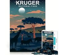 Puzzle da 1000 pezzi con immagine del Parco Nazionale Kruger,taglio preciso,gioco cognitivo divertente,svago e paesaggio natalizio (38x26cm)
