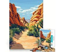 Puzzle da 1000 pezzi con immagine del Red Rock Canyon del Nevada, ideale per ragazzi, con un forte senso logico e perfetto per il tempo in famiglia Bordo trasparente, una piacevole sorpresa (38x52cm)