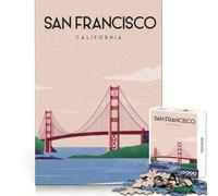 Puzzle da 1000 pezzi con immagine del San Francisco Travel Poste,ideale per allenare la destrezza mentale,per un relax facile e per un incastro perfetto Regalo significativo (38x52cm)