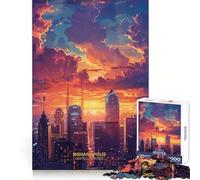 Puzzle da 1000 pezzi con immagine del tramonto di Indianapolis, Indiana, USA, per adulti Gioco stimolante e divertente, taglio preciso, regalo speciale 38x26cm