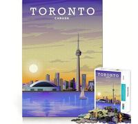 Puzzle da 1000 pezzi con immagine della città di Toronto, ideale per adulti e ragazzi, un gioco rilassante per la mente, con tagli precisi, perfetto come regalo di Natale 50x75cm