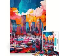 Puzzle da 1000 pezzi con immagine di Boston,bordi sottili,giocattolo creativo,gioco per il tempo libero,regalo di compleanno 38x26cm