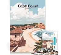 Puzzle da 1000 pezzi con immagine di Cape Coast,Ghana,da stampare su poster di viaggio,pezzi ben definiti,gioco per lo sviluppo delle capacità cognitive,ideale per momenti di relax e divertimento