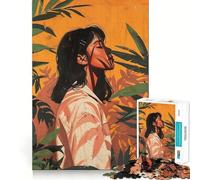 Puzzle da 1000 pezzi con immagine di donna in un ambiente tropicale,stimolante per la mente,divertente,senza sbavature,pezzi ben tagliati,ideale per le vacanze e l'intrattenimento in casa (50x75cm)