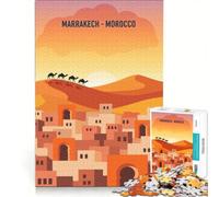 Puzzle da 1000 pezzi con immagine di Marrakech Marocco poster di viaggio gioco interattivo regalo di compleanno compleanno e Natale 50x75cm