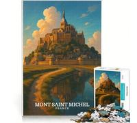 Puzzle da 1000 pezzi con immagine di Mont Saint-Michel, Francia, gioco educativo, decorazione perfetta, compleanno e Natale 38x52cm
