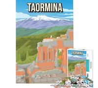 Puzzle da 1000 pezzi con immagine di Taormina Sicilia e altri luoghi d'interesse ideale come gioco educativo rompicapo e regalo perfetto per uomini e donne (dimensioni 38x52cm)