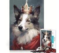 Puzzle da 1000 pezzi con immagine di un Border Collie,con tagli precisi e realistici Gioco di logica,facile da giocare,ideale come regalo di compleanno 38x52cm