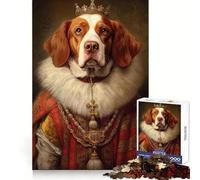 Puzzle da 1000 pezzi con immagine di un Brittany Spaniel, il re, ideale per ragazzi, per allenare la memoria, per una fuga rilassante, con taglio perfetto e un regalo memorabile (38x26cm)