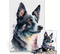Puzzle da 1000 pezzi con immagine di un cane ad acquerello, ideale per ragazzi, stimola la capacità di ragionamento, crea un'atmosfera serena e offre un regalo originale (50x75cm)