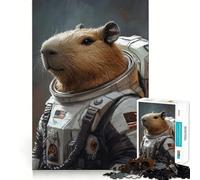 Puzzle da 1000 pezzi con immagine di un capibara astronauta,decorazione con bordi ben definiti,gioco cognitivo,divertente e facile da usare,regalo di Natale (38x26cm)
