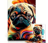 Puzzle da 1000 pezzi con immagine di un carlino per adulti, un rompicapo che stimola la mente e permette di assemblare le immagini con calma Regalo perfetto (50x75cm)