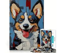 Puzzle da 1000 pezzi con immagine di un Corgi sorridente per adulti, ideale per rafforzare la memoria, rilassante e divertente, con bordi di qualità Un regalo perfetto 38x26cm