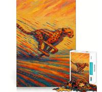 Puzzle da 1000 pezzi con immagine di un ghepardo in corsa, ideale per adulti, per rafforzare la memoria, per il divertimento di gruppo, con bordi netti ed eleganti (38x26cm)
