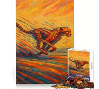 Puzzle da 1000 pezzi con immagine di un ghepardo in corsa, ideale per adulti, per rafforzare la memoria, per il divertimento di gruppo, con bordi netti ed eleganti (38x26cm)