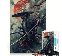 Puzzle da 1000 pezzi con immagine di un guerriero samurai ideale per adulti per stimolare la memoria come passatempo casalingo o per comporre un'immagine da assemblare e decorare la parete (38x52cm)