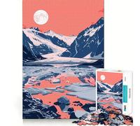 Puzzle da 1000 pezzi con immagine di un lago al tramonto in Alaska,taglio perfetto,divertente e intelligente,ideale per un'attività di gioco creativa e accogliente per il compleanno (38x52cm)