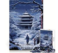 Puzzle da 1000 pezzi con immagine di un monastero giapponese in pixel art,ideale per adulti Un'attività creativa e divertente per i momenti di svago Dimensioni compatte Regalo perfetto (38x26cm)