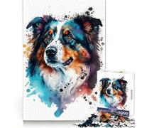 Puzzle da 1000 pezzi con immagine di un pastore australiano, ideale per adolescenti Sviluppa le capacità mentali, favorisce la calma e il relax Un regalo perfetto (38x26cm)