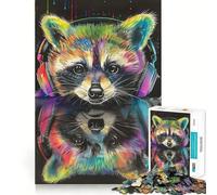 Puzzle da 1000 pezzi con immagine di un procione riflesso, ideale per ragazzi, per migliorare la memoria, per un relax informale e per esporre opere d'arte dai tagli netti (38x52cm)
