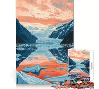 Puzzle da 1000 pezzi con immagine di un tramonto in Alaska, ideale per stimolare la mente, per il tempo libero e come regalo di compleanno con chiusura di sicurezza (38x26cm)