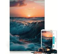 Puzzle da 1000 pezzi con immagine di un tramonto sull'oceano, ideale per adulti Un rompicapo rilassante da assemblare, perfetto come regalo di Natale (50x75cm)
