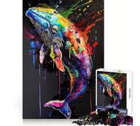 Puzzle da 1000 pezzi con immagine di una balena, ideale per ragazzi, stimolante per la mente, passatempo rilassante e sicuro, perfetto come regalo di Natale (50x75cm)