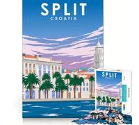 Puzzle da 1000 pezzi con immagine di una città della Croazia, ritaglio preciso, decorazione per la logica, il pensiero, il gioco, il tempo libero, regalo di Natale (38x52cm)
