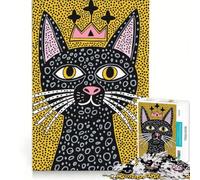 Puzzle da 1000 pezzi con immagine di una gatta regina decorazione da parete attività divertenti per la casa collezione d'artista belle arti 38x52cm