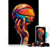 Puzzle da 1000 pezzi con immagine di una mano che gioca a basket, per adulti, gioco intelligente da fare insieme, divertente assemblaggio di immagini, regalo stagionale (38x26cm)