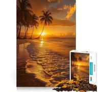 Puzzle da 1000 pezzi con immagine di una spiaggia al tramonto, ideale per adolescenti Giocattolo intelligente per la casa, passatempo, taglio preciso, regalo premuroso 38x26cm