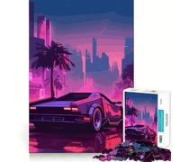 Puzzle da 1000 pezzi con immagine di una strada al tramonto per adulti Gioco di abilità e calma Taglio preciso Regalo perfetto 38x52cm