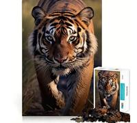 Puzzle da 1000 pezzi con immagine di una tigre, ideale per adolescenti, un gioco stimolante per la mente, un momento di relax e un'opera d'arte dal taglio preciso 38x26cm