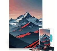 Puzzle da 1000 pezzi con immagine di una vetta di montagna al tramonto, ideale per adolescenti Un gioco divertente e stimolante, con immagini nitide e da collezione (50x75cm)