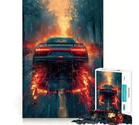Puzzle da 1000 pezzi con immagine di un'auto sportiva bianca,ideale per ragazzi,stimola la mente,divertimento,senza spazi vuoti,incastro perfetto,svago coinvolgente per interni accoglienti (38x52cm)