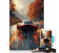 Puzzle da 1000 pezzi con immagine di un'auto sportiva nera,pezzi ad incastro,gioco divertente e rilassante,ideale per decorazioni natalizie 50x75cm