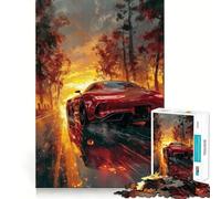 Puzzle da 1000 pezzi con immagine di un'auto sportiva rossa, ideale per adulti Gioco di memoria e divertimento, con bordi di qualità e design elegante (38x52cm)