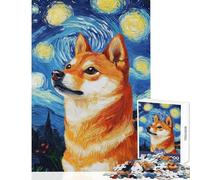 Puzzle da 1000 pezzi con immagine di uno Shiba Inu stellato rompicapo per adulti gioco di logica difficile ideale come regalo per tutta la famiglia (dimensioni 50x75cm)