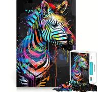 Puzzle da 1000 pezzi con immagine di zebra,divertente per allenare la mente,con pezzi che si incastrano perfettamente e con precisione Un hobby affascinante per i momenti di svago (38x52cm)