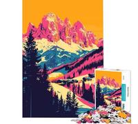 Puzzle da 1000 pezzi con immagini delle Alpi italiane stile retrò minimalista gioco educativo e rompicapo perfetto come regalo decorativo per uomini e donne (dimensioni 38x52cm)