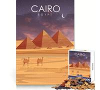 Puzzle da 1000 pezzi con immagini delle piramidi del Cairo, Egitto, per ragazzi, ideale per allenare la memoria, per una fuga rilassante, con taglio perfetto e un regalo memorabile (38x26cm)