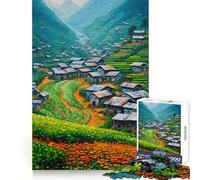 Puzzle da 1000 pezzi con immagini di risaie a terrazze, Mu Cang Chai, ideale per adolescenti Immagine nitida e rilassante, da collezione (38x52cm)