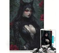 Puzzle da 1000 pezzi con incantatrice gotica oscura, gioco rilassante, interazione genitore-figlio, regalo per amici e familiari 50x75cm